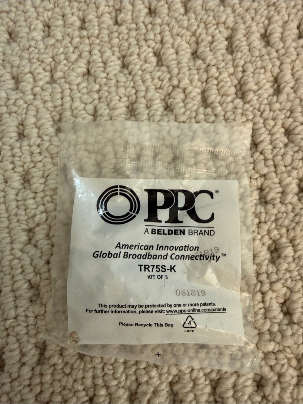 PPC TR75S-K Broadband Connector Kit – White Packaging